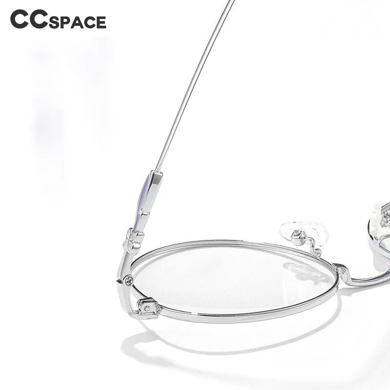 CCspace Women's Full Rim Round Titanium Eyeglasses 56066