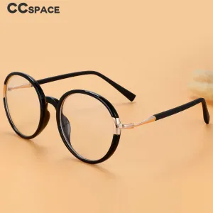 CCspace Women's Full Rim Round Tr 90 Alloy Eyeglasses 56343