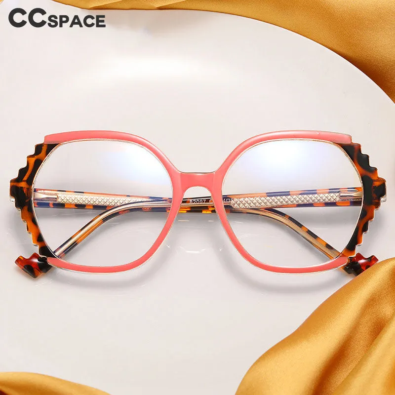 CCspace Women's Full Rim Round Tr 90 Titanium Eyeglasses 56484