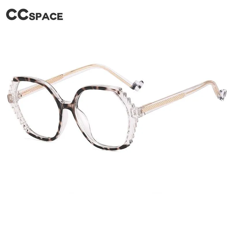 CCspace Women's Full Rim Round Tr 90 Titanium Eyeglasses 56484