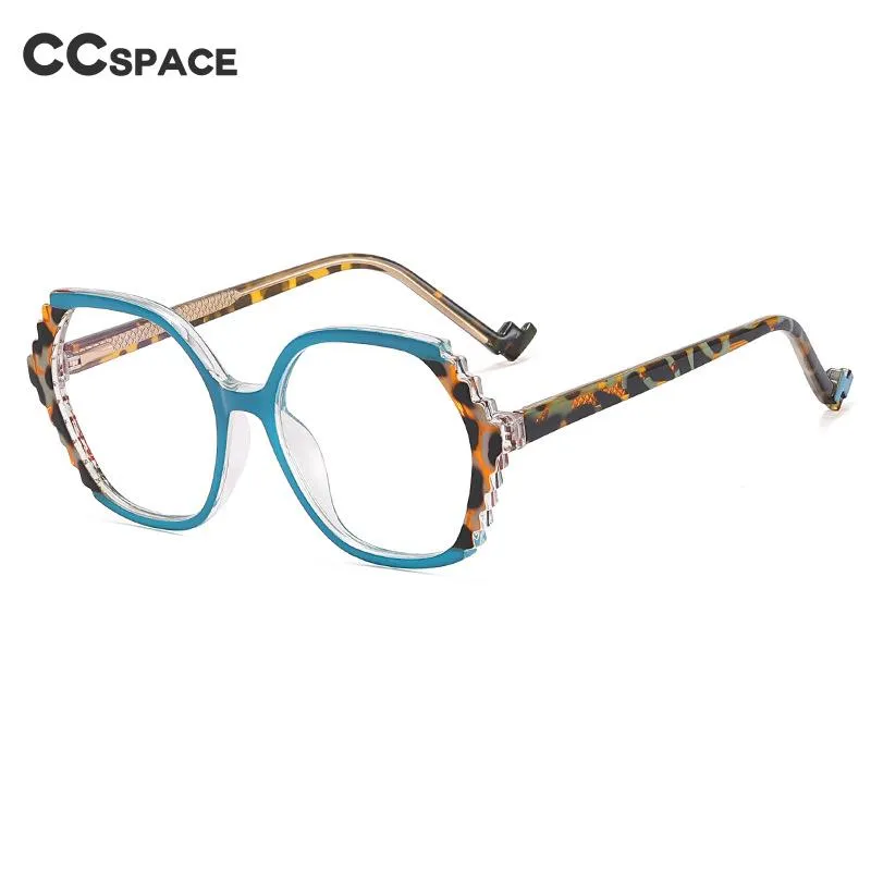 CCspace Women's Full Rim Round Tr 90 Titanium Eyeglasses 56484