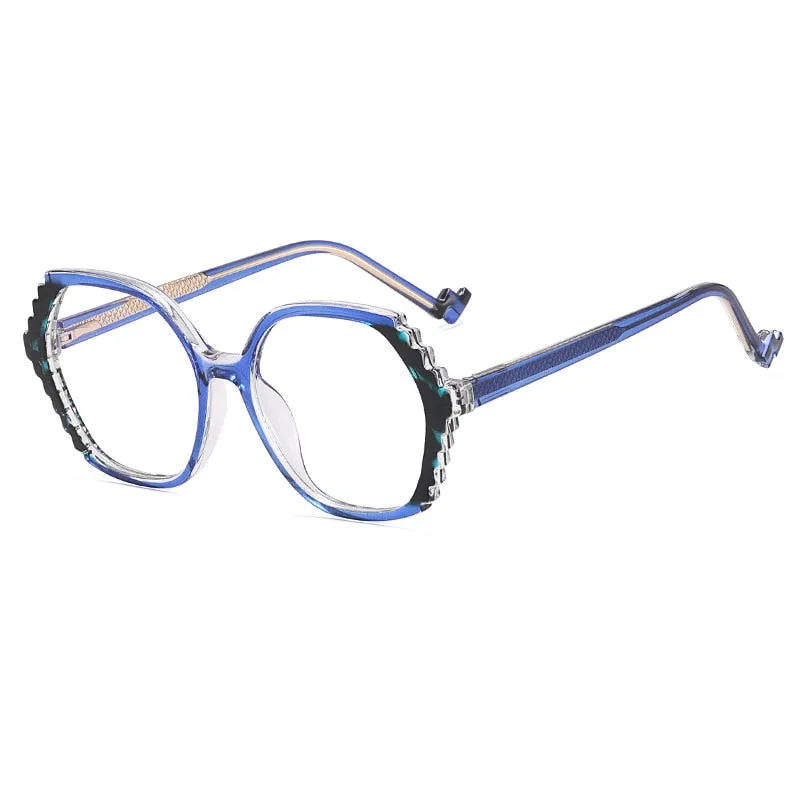 CCspace Women's Full Rim Round Tr 90 Titanium Eyeglasses 56484