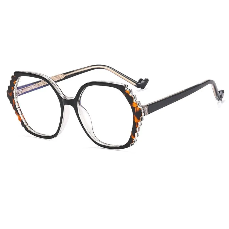 CCspace Women's Full Rim Round Tr 90 Titanium Eyeglasses 56484