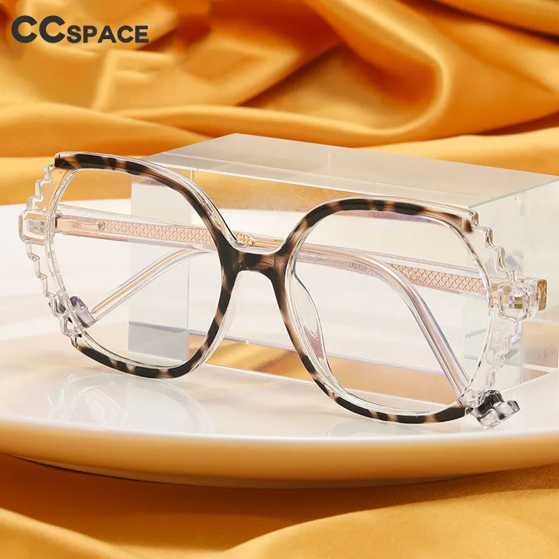 CCspace Women's Full Rim Round Tr 90 Titanium Eyeglasses 56484