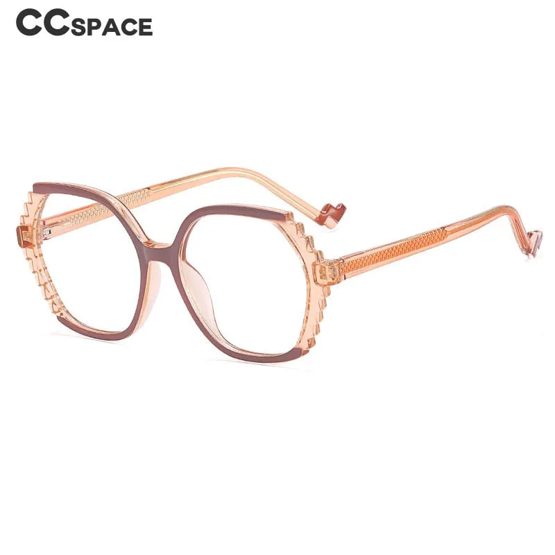 CCspace Women's Full Rim Round Tr 90 Titanium Eyeglasses 56484