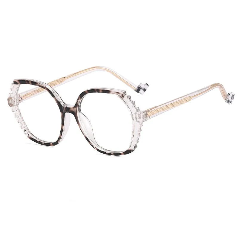 CCspace Women's Full Rim Round Tr 90 Titanium Eyeglasses 56484