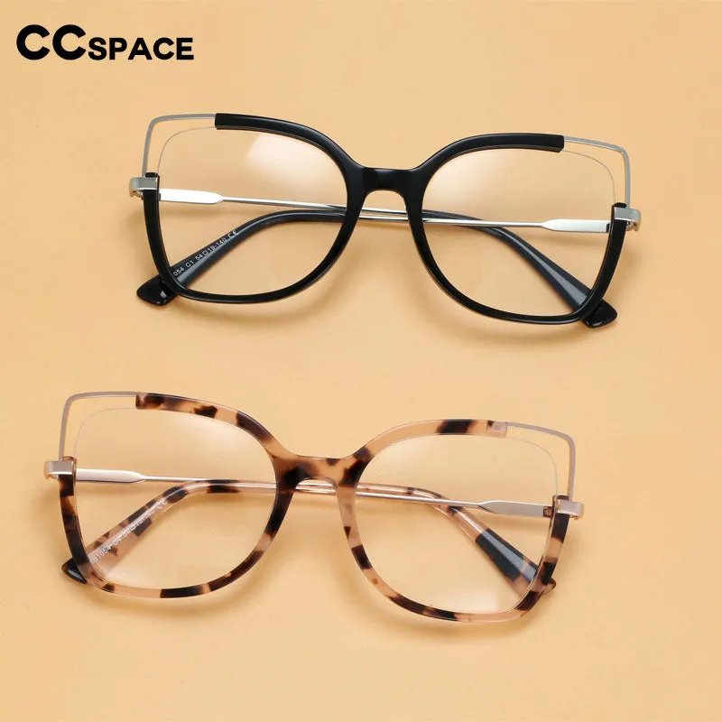 CCspace Women's Full Rim Square Acetate Alloy Eyeglasses 55328