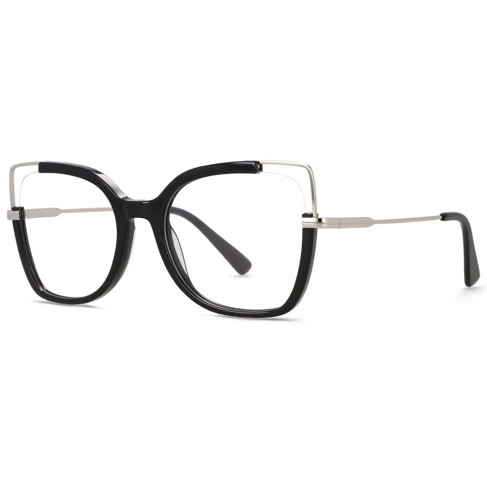 CCspace Women's Full Rim Square Acetate Alloy Eyeglasses 55328