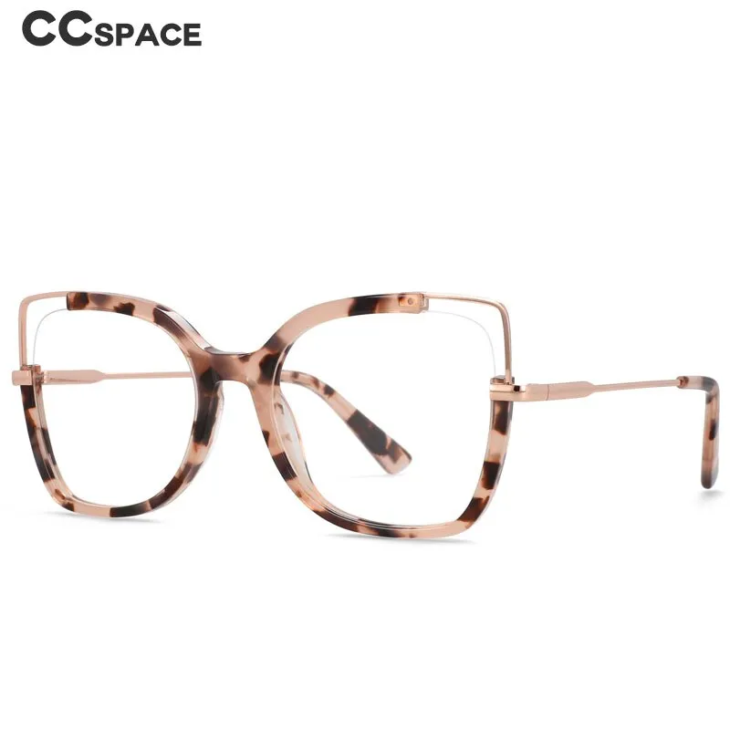 CCspace Women's Full Rim Square Acetate Alloy Eyeglasses 55328