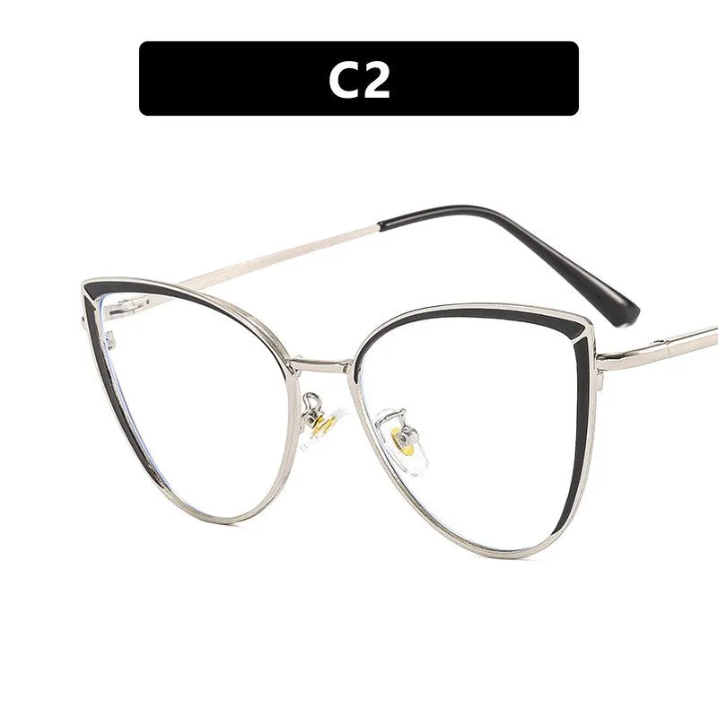 CCspace Women's Full Rim Square Cat Eye Acetate Alloy Eyeglasses 54550