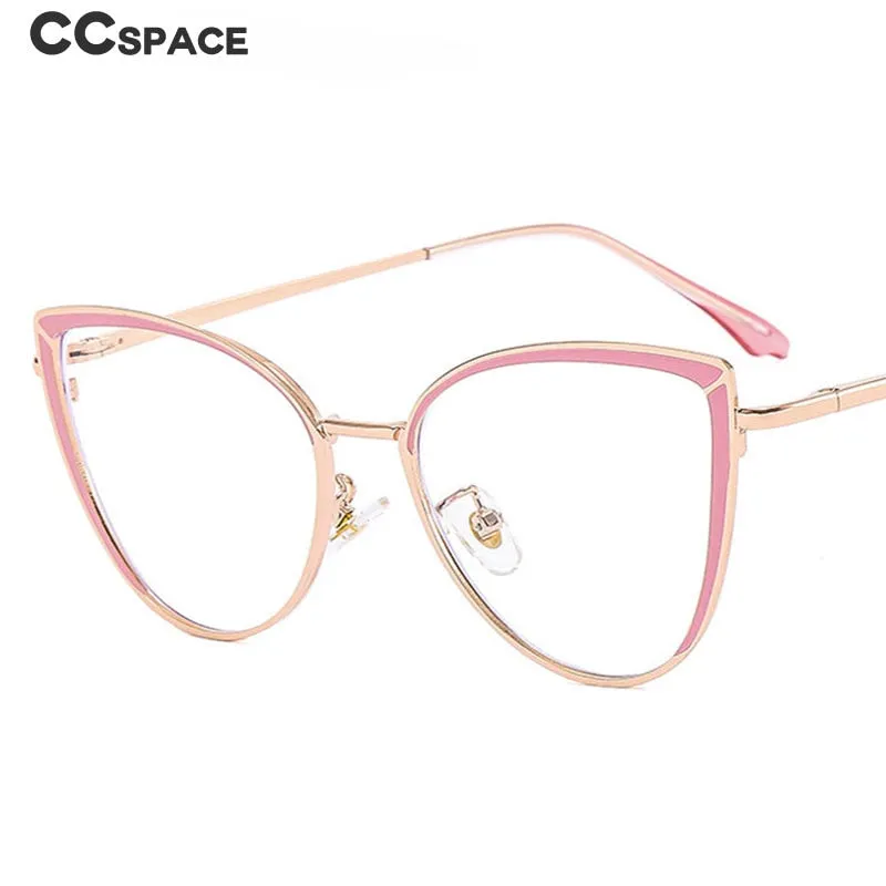 CCspace Women's Full Rim Square Cat Eye Acetate Alloy Eyeglasses 54550