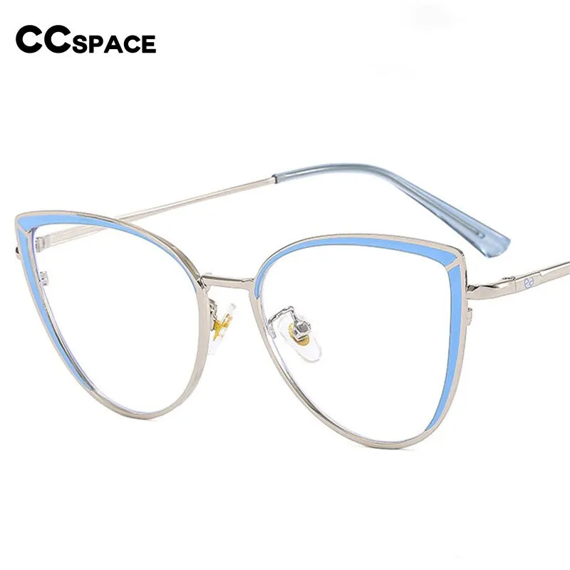 CCspace Women's Full Rim Square Cat Eye Acetate Alloy Eyeglasses 54550