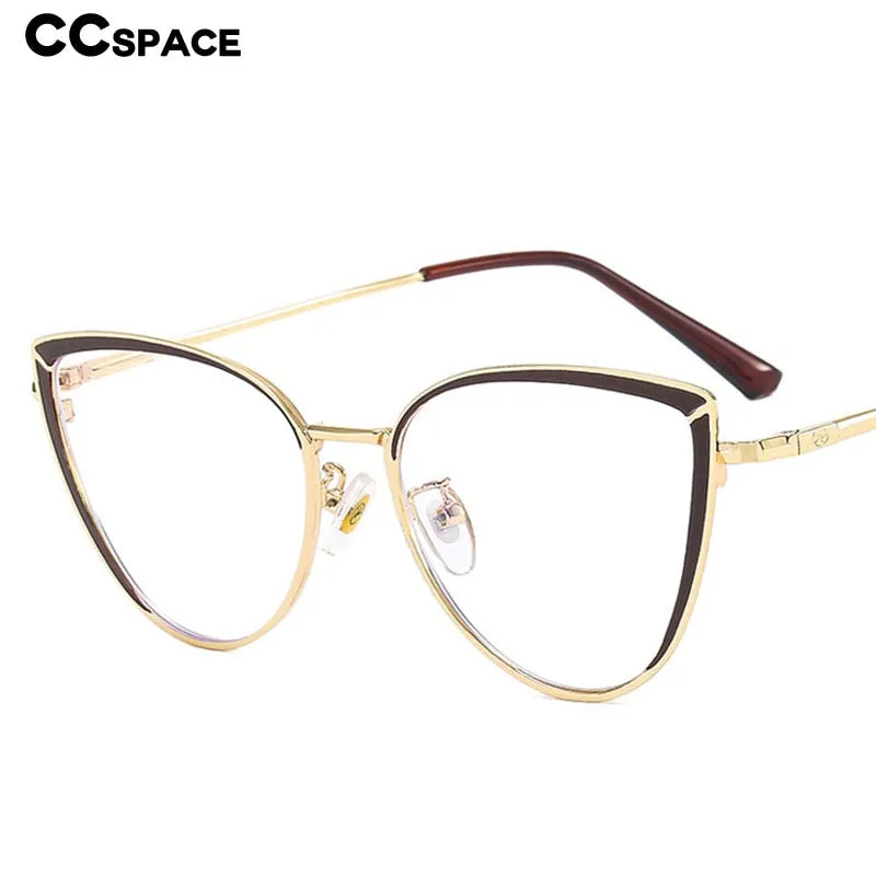 CCspace Women's Full Rim Square Cat Eye Acetate Alloy Eyeglasses 54550