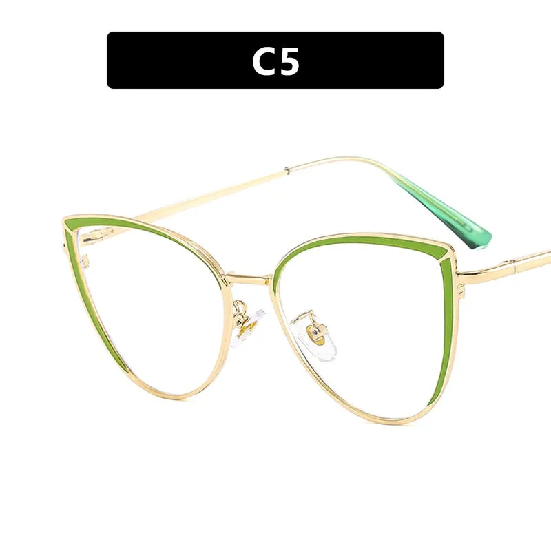 CCspace Women's Full Rim Square Cat Eye Acetate Alloy Eyeglasses 54550