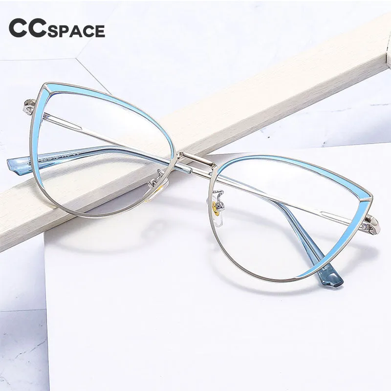 CCspace Women's Full Rim Square Cat Eye Acetate Alloy Eyeglasses 54550