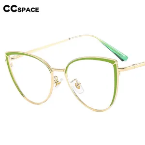 CCspace Women's Full Rim Square Cat Eye Acetate Alloy Eyeglasses 54550