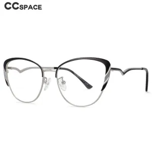 CCspace Women's Full Rim Square Cat Eye Acetate Alloy Frame Eyeglasses 54110