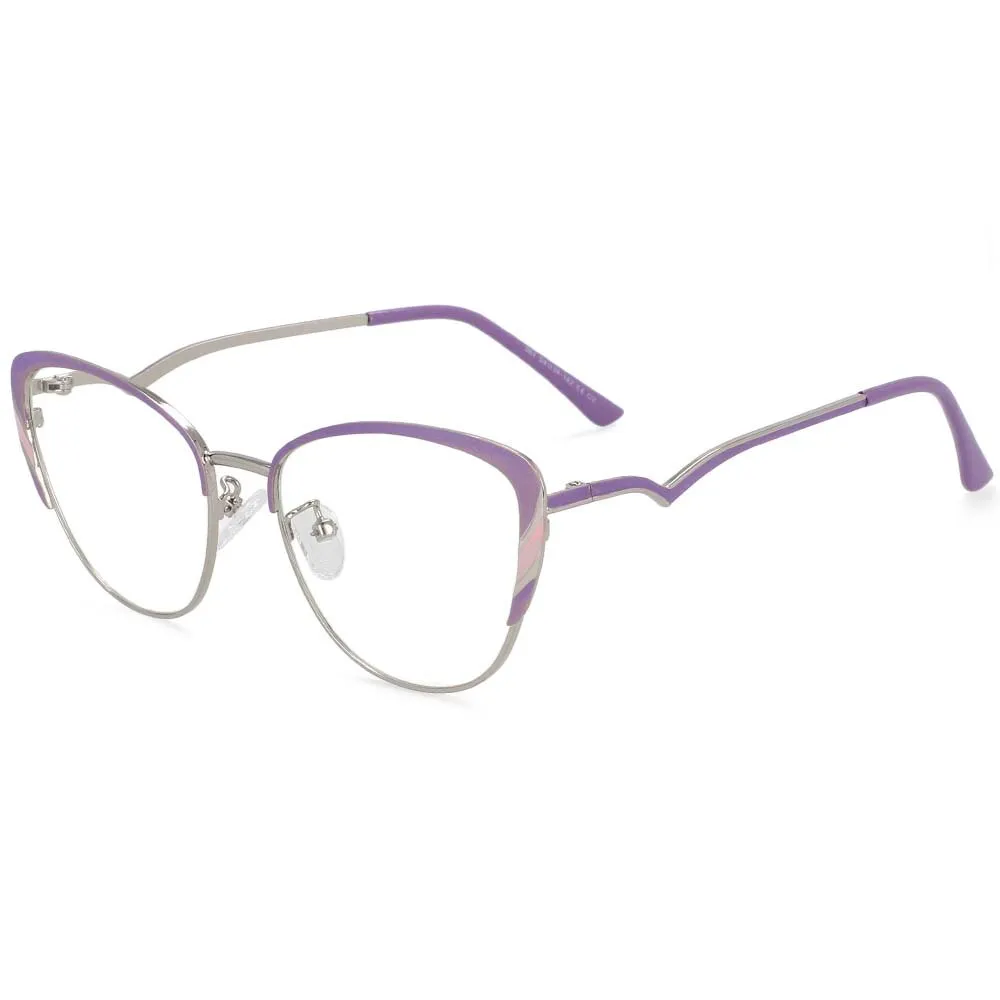 CCspace Women's Full Rim Square Cat Eye Acetate Alloy Frame Eyeglasses 54110