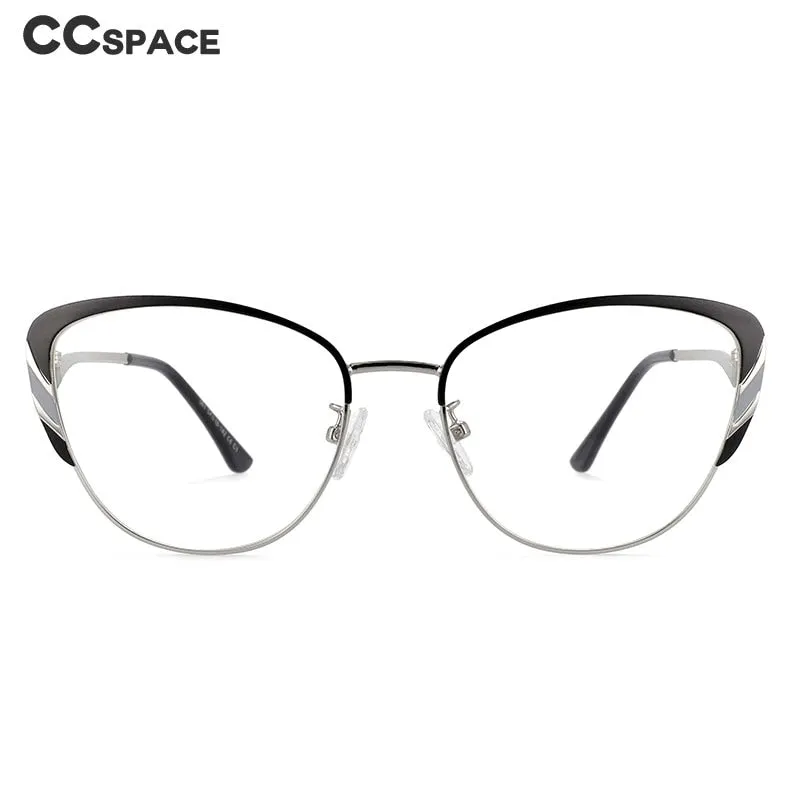 CCspace Women's Full Rim Square Cat Eye Acetate Alloy Frame Eyeglasses 54110