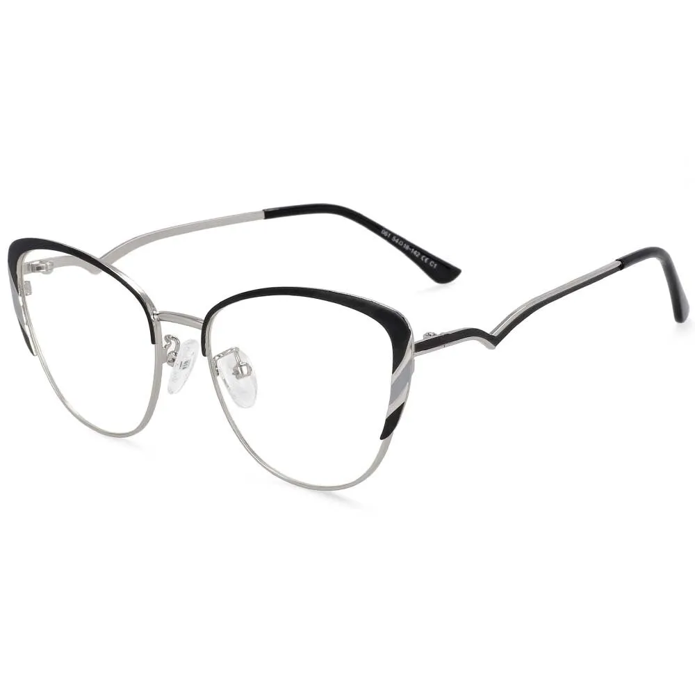 CCspace Women's Full Rim Square Cat Eye Acetate Alloy Frame Eyeglasses 54110