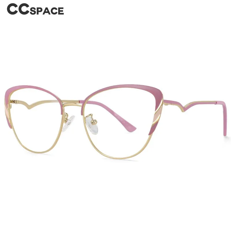 CCspace Women's Full Rim Square Cat Eye Acetate Alloy Frame Eyeglasses 54110