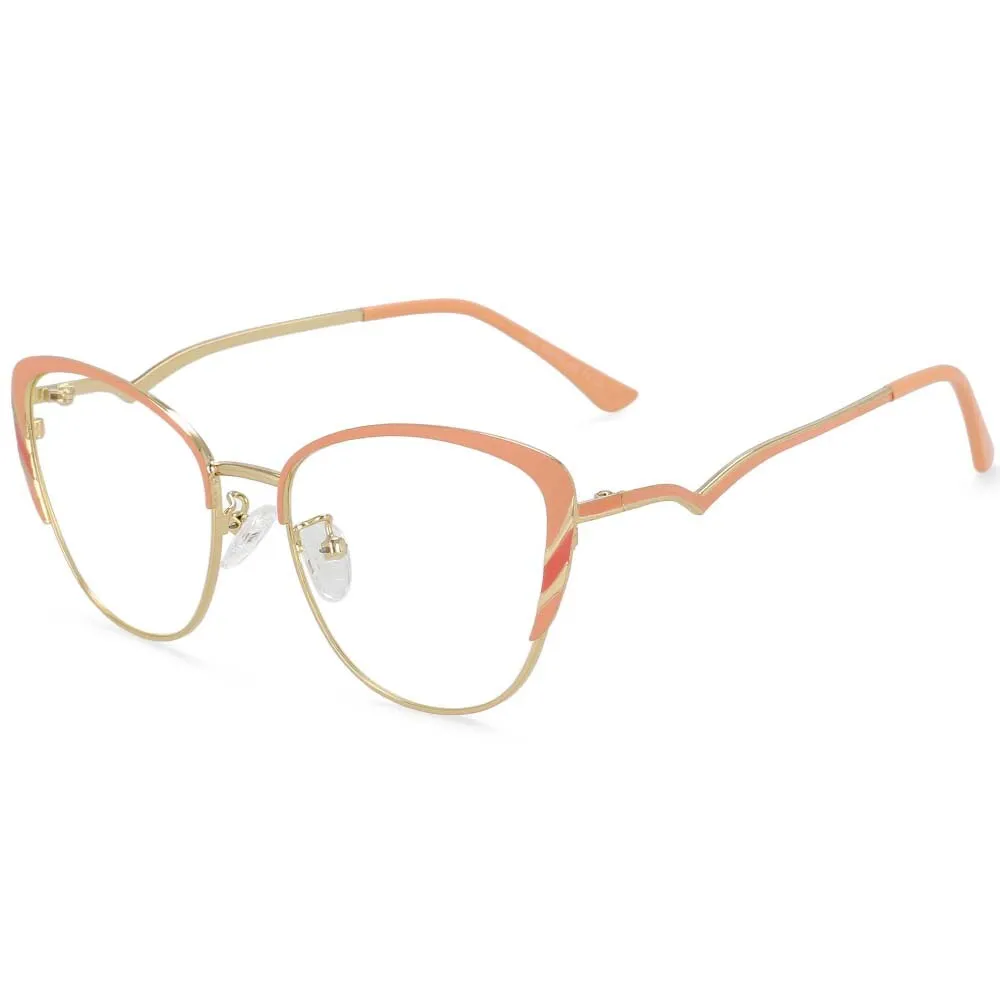 CCspace Women's Full Rim Square Cat Eye Acetate Alloy Frame Eyeglasses 54110