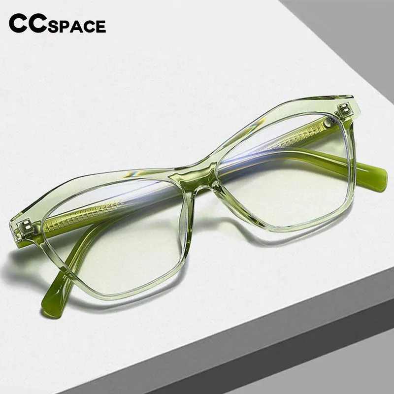 CCspace Women's Full Rim Square Cat Eye Acetate Eyeglasses 55061