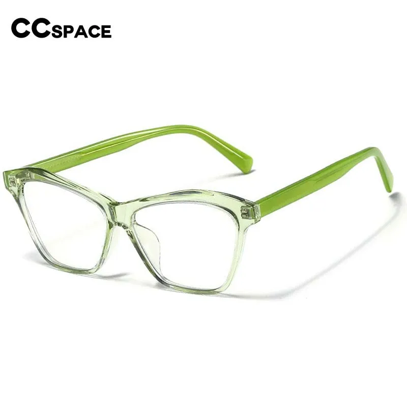 CCspace Women's Full Rim Square Cat Eye Acetate Eyeglasses 55061