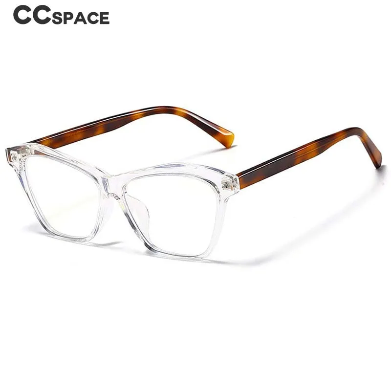 CCspace Women's Full Rim Square Cat Eye Acetate Eyeglasses 55061