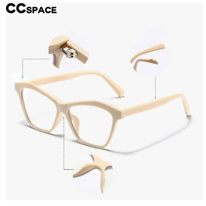 CCspace Women's Full Rim Square Cat Eye Acetate Eyeglasses 55061