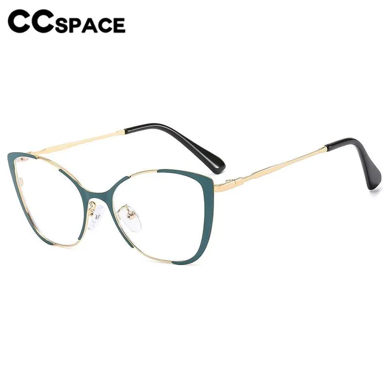 CCspace Women's Full Rim Square Cat Eye Alloy Eyeglasses 56802