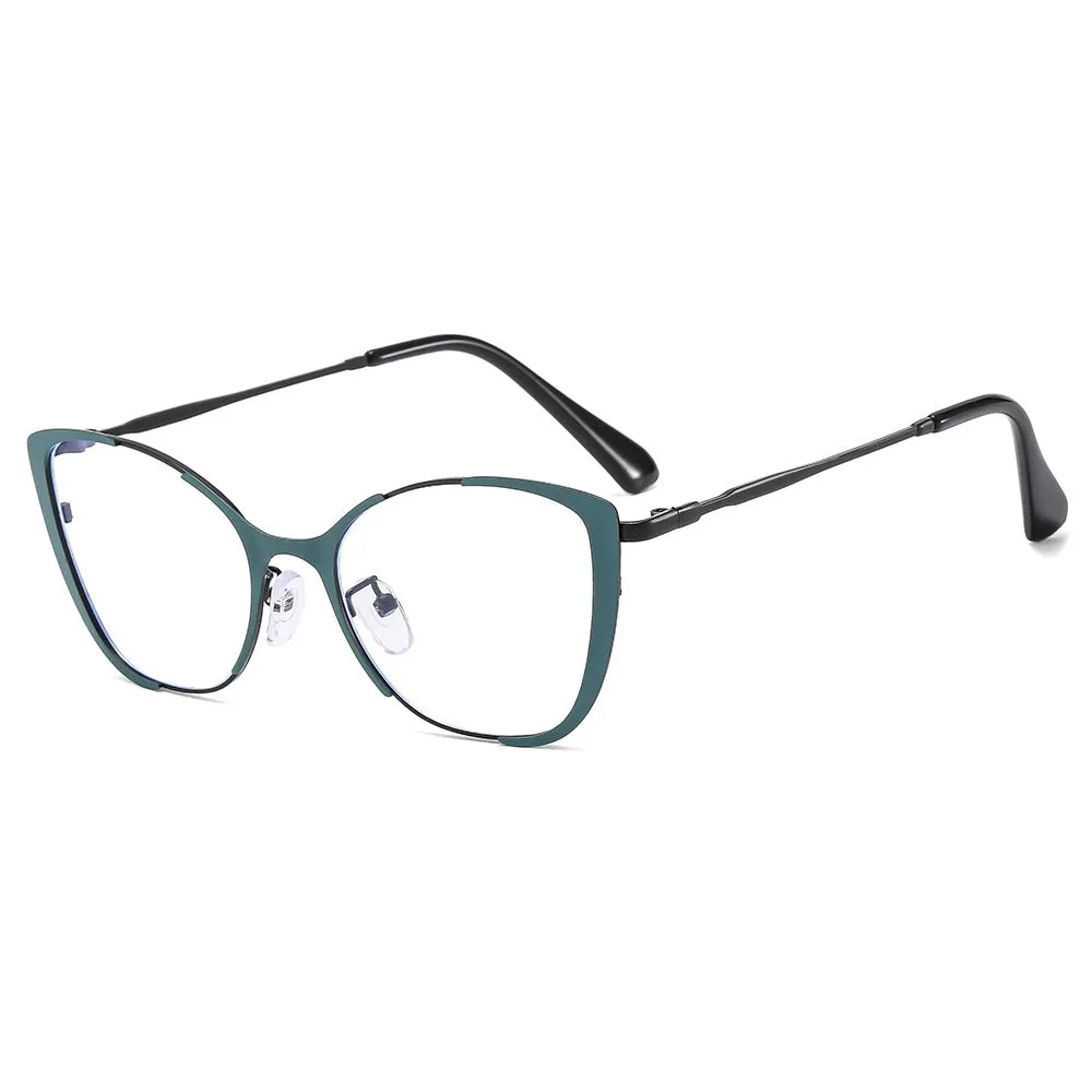 CCspace Women's Full Rim Square Cat Eye Alloy Eyeglasses 56802