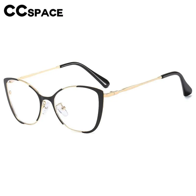 CCspace Women's Full Rim Square Cat Eye Alloy Eyeglasses 56802