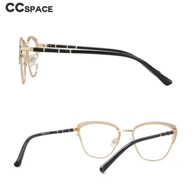 CCspace Women's Full Rim Square Cat Eye Alloy Frame Eyeglasses 53867