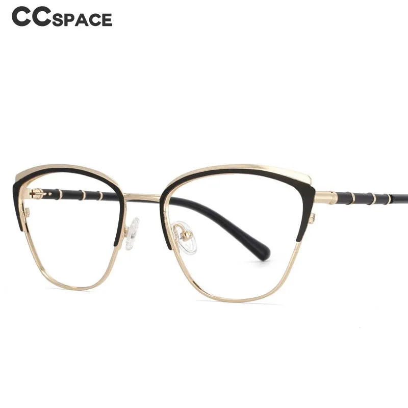 CCspace Women's Full Rim Square Cat Eye Alloy Frame Eyeglasses 53867