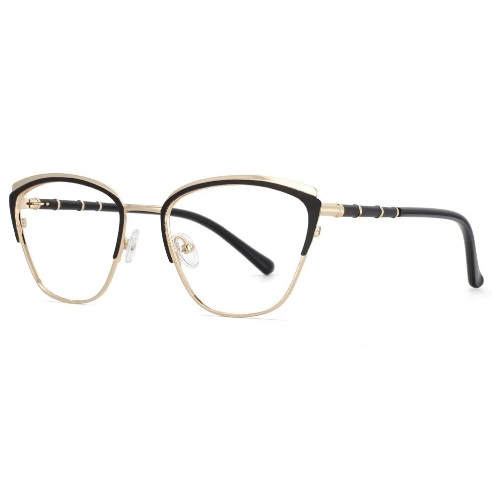 CCspace Women's Full Rim Square Cat Eye Alloy Frame Eyeglasses 53867