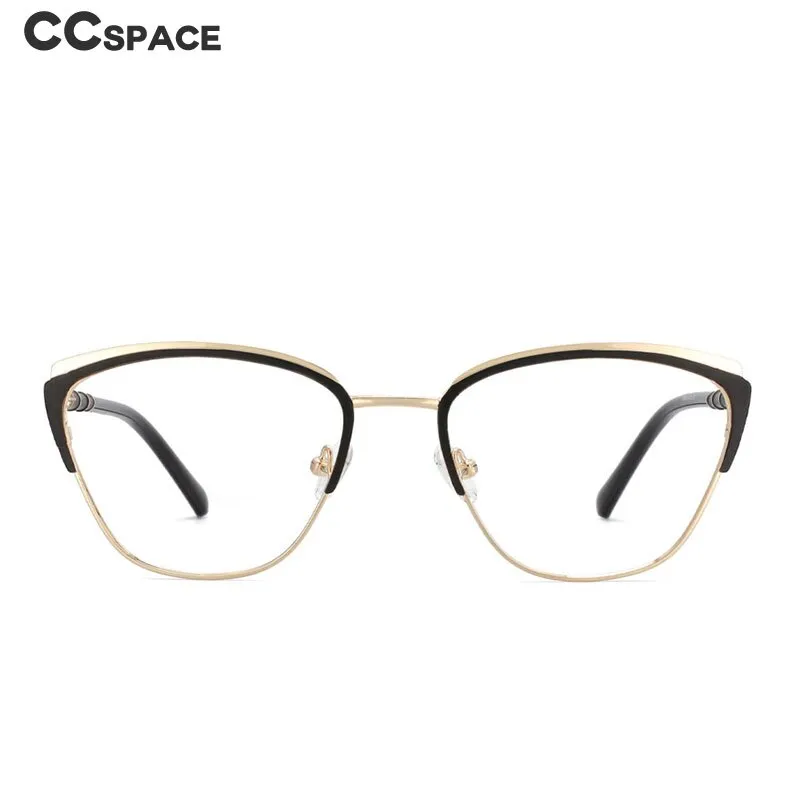 CCspace Women's Full Rim Square Cat Eye Alloy Frame Eyeglasses 53867