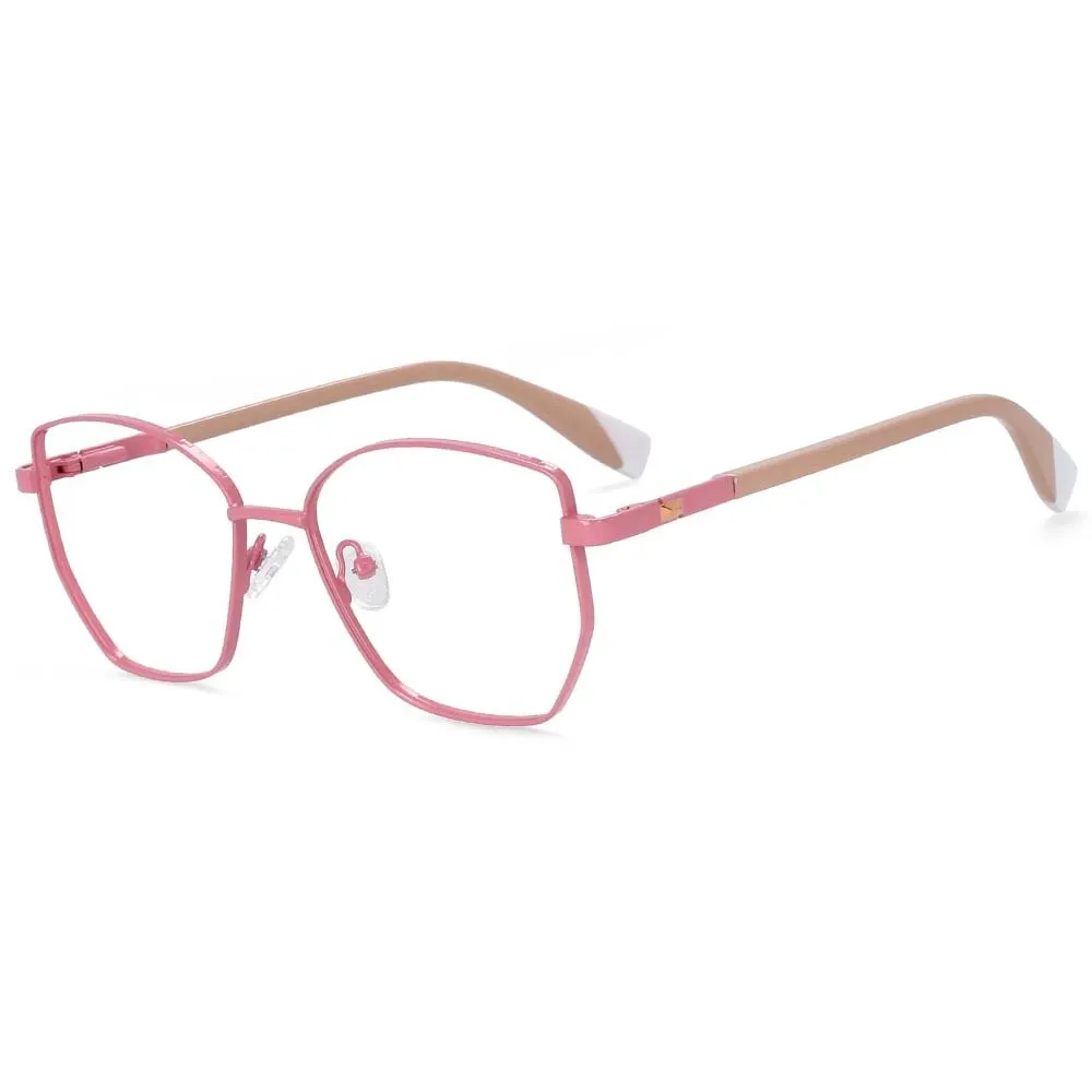 CCspace Women's Full Rim Square Cat Eye Alloy Frame Eyeglasses 54273