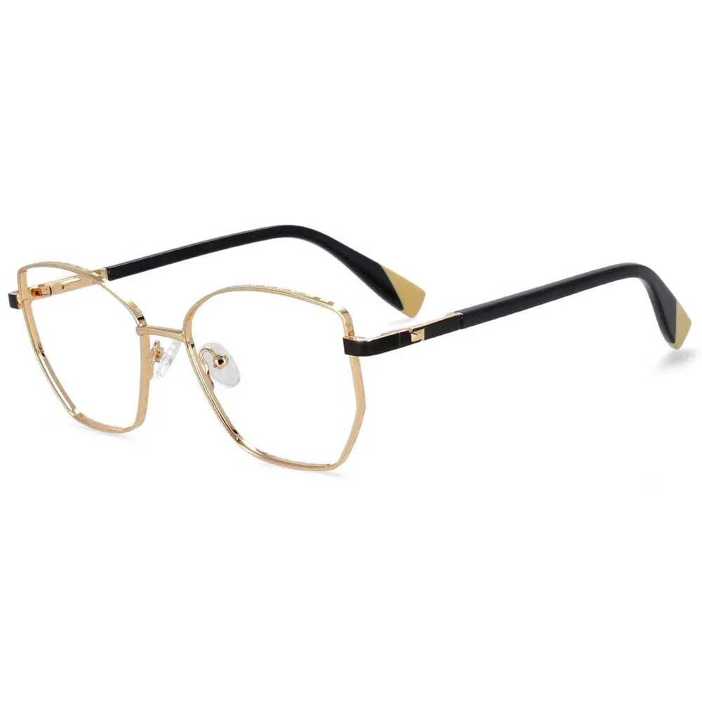 CCspace Women's Full Rim Square Cat Eye Alloy Frame Eyeglasses 54273