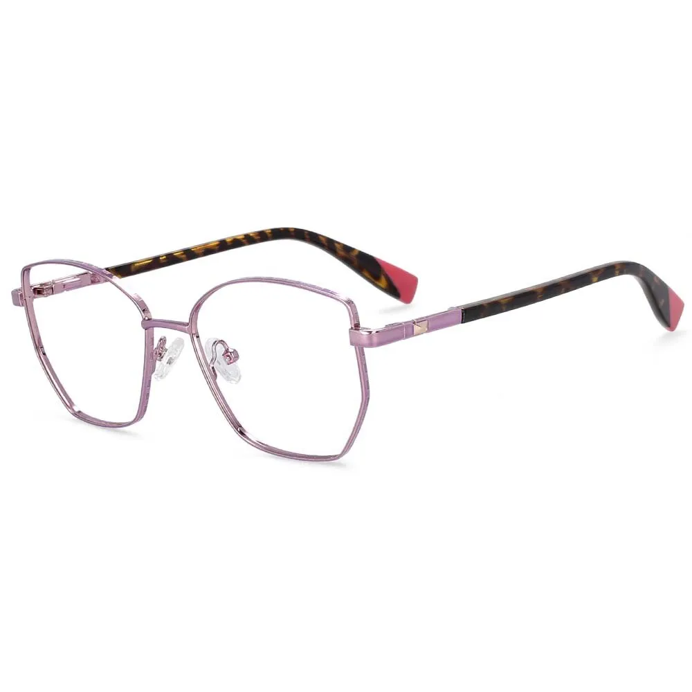 CCspace Women's Full Rim Square Cat Eye Alloy Frame Eyeglasses 54273