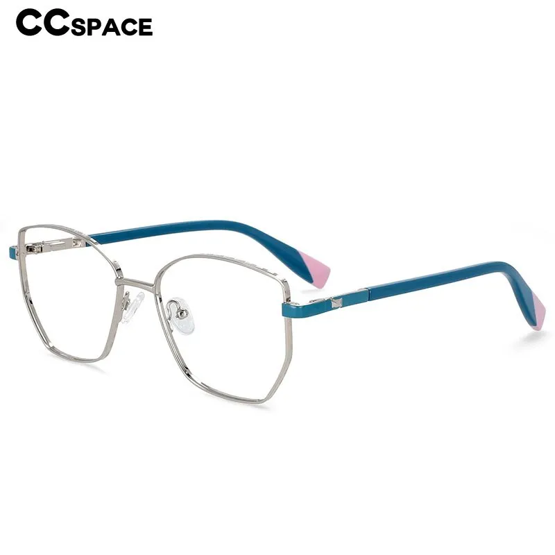 CCspace Women's Full Rim Square Cat Eye Alloy Frame Eyeglasses 54273