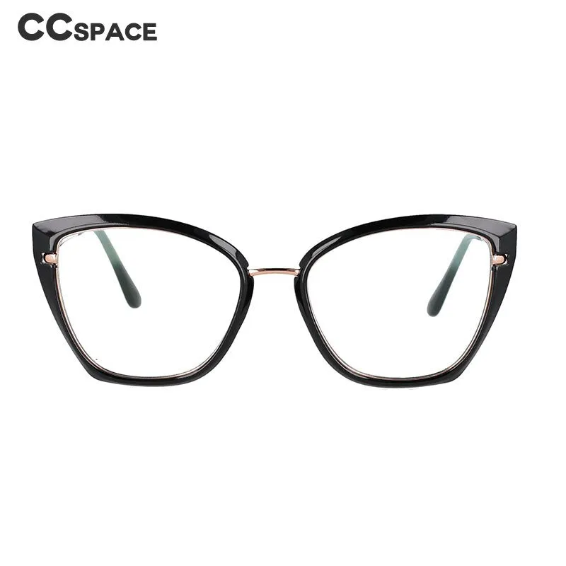 CCspace Women's Full Rim Square Cat Eye Resin Frame Eyeglasses 53012