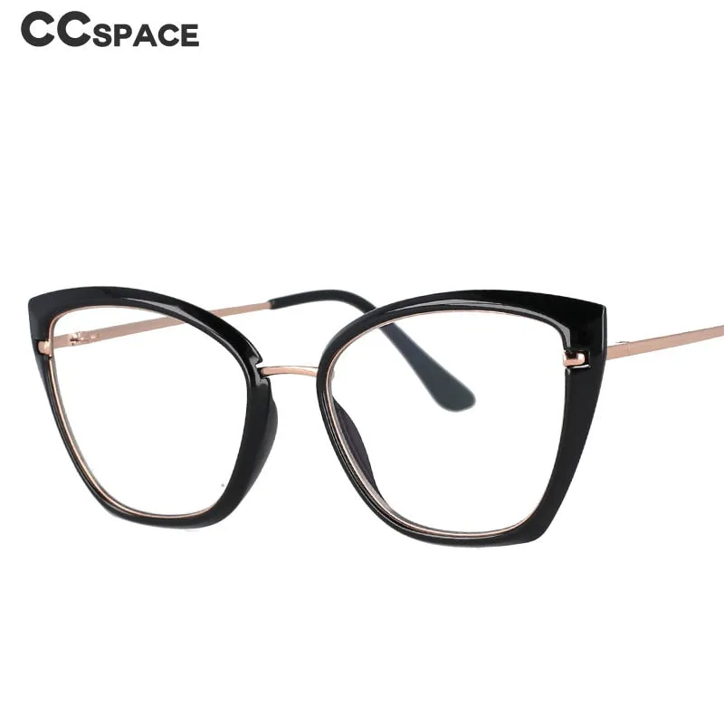 CCspace Women's Full Rim Square Cat Eye Resin Frame Eyeglasses 53012