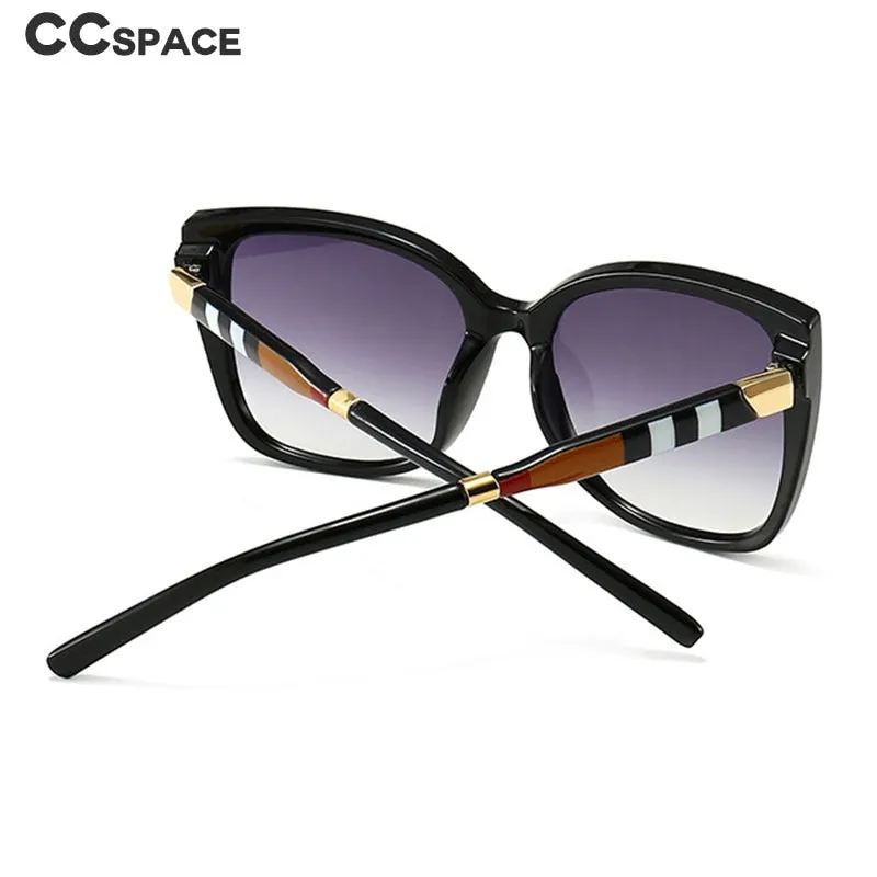 CCspace Women's Full Rim Square Cat Eye Resin Frame Sunglasses 46305