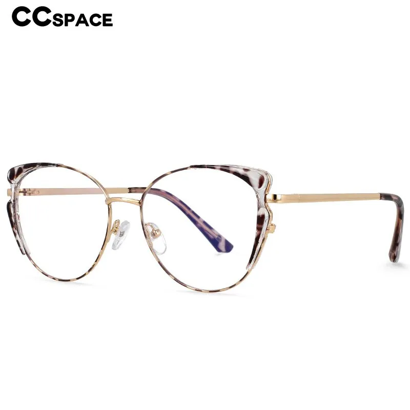 CCspace Women's Full Rim Square Cat Eye Tr 90 Alloy Frame Eyeglasses 54558