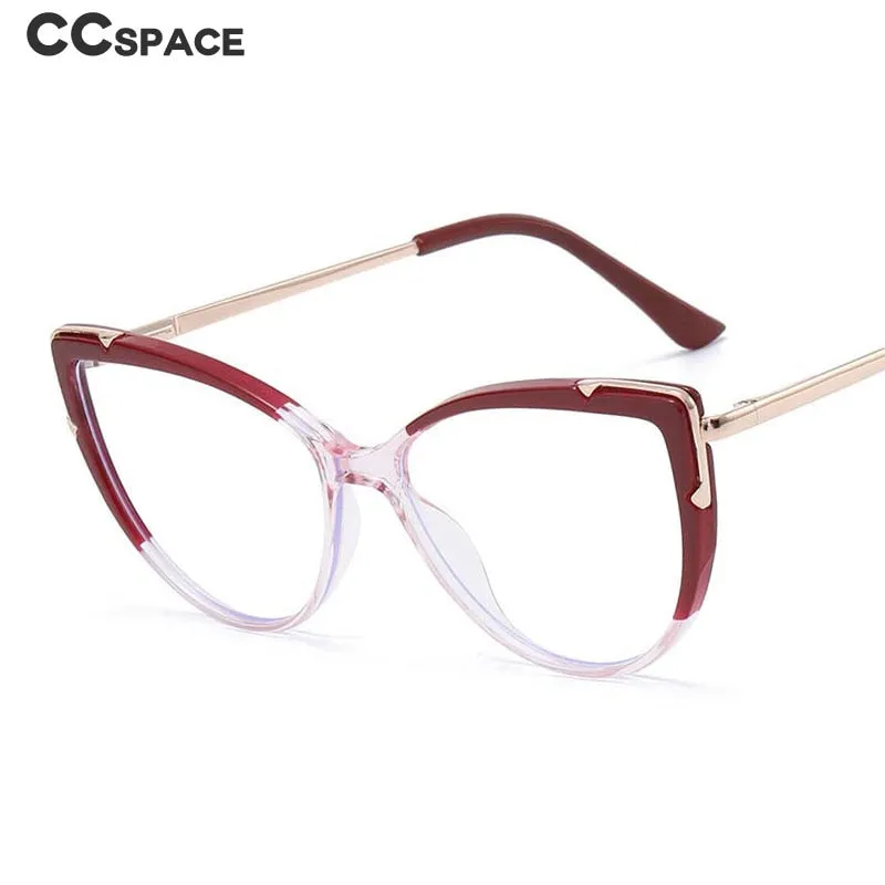 CCspace Women's Full Rim Square Cat Eye Tr 90 Titanium Eyeglasses 53351