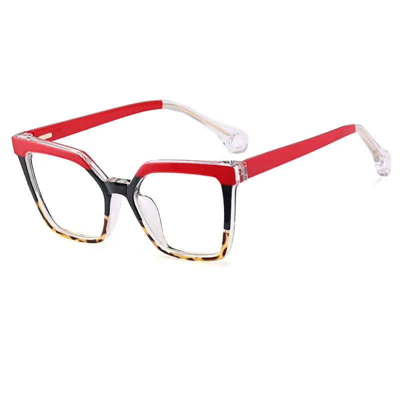 CCspace Women's Full Rim Square Cat Eye Tr 90 Titanium Eyeglasses 54608