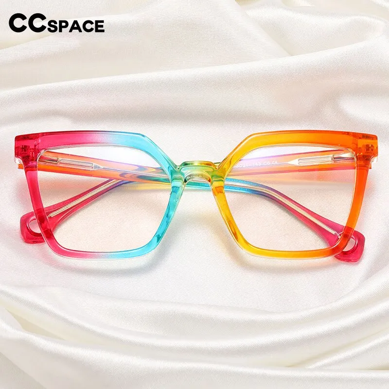 CCspace Women's Full Rim Square Cat Eye Tr 90 Titanium Eyeglasses 54608