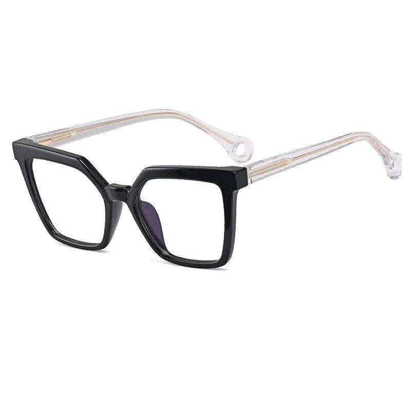 CCspace Women's Full Rim Square Cat Eye Tr 90 Titanium Eyeglasses 54608