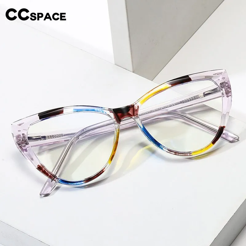 CCspace Women's Full Rim Square Cat Eye Tr 90 Titanium Eyeglasses 54719